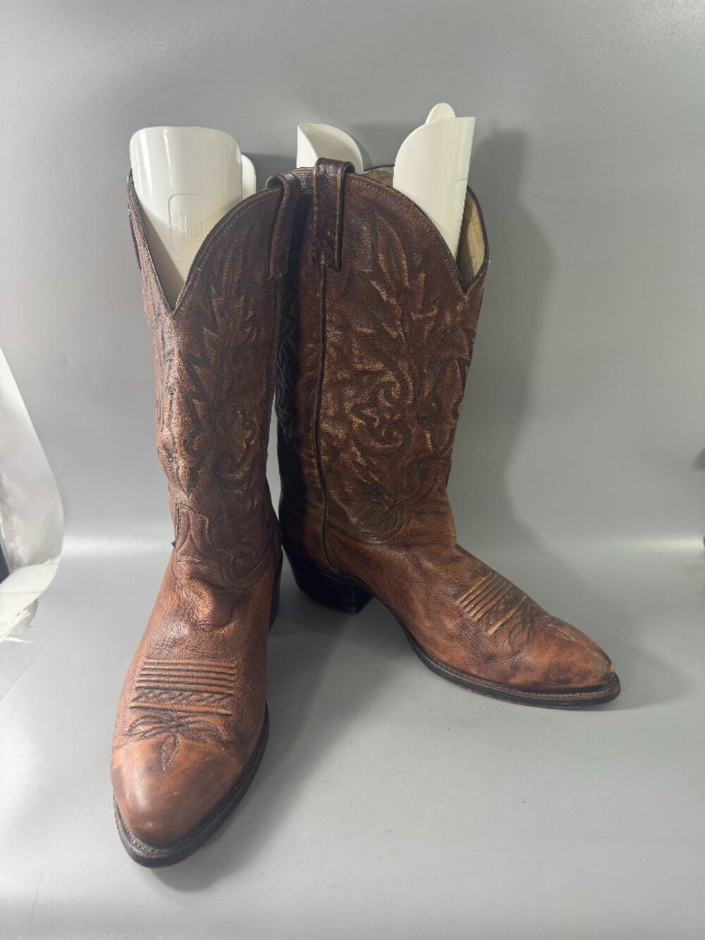 Dan Post Leather Brown Western Cowboy Riding Work Biker Boots, Men's 12